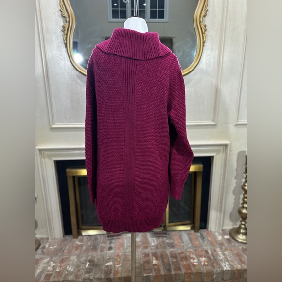 Duluth Trading Co Women’s Heritage Cowl Neck Tunic Sweater XL Burgundy NWT - Picture 5 of 13
